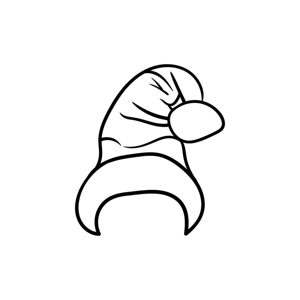 Hat santa accessory line illustration design vector