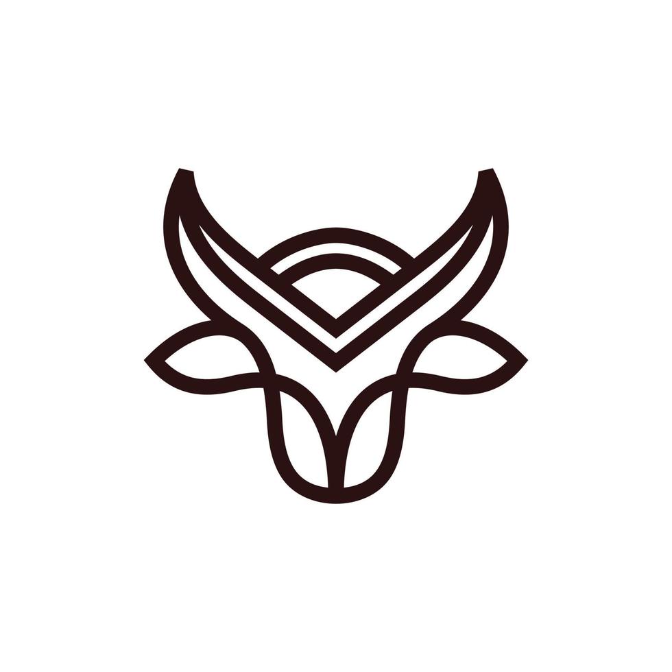 Bull line minimalist simple creative design vector