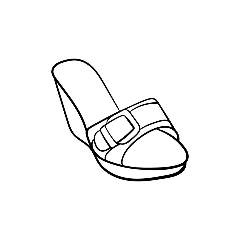 Slippers heels simple line illustration design vector