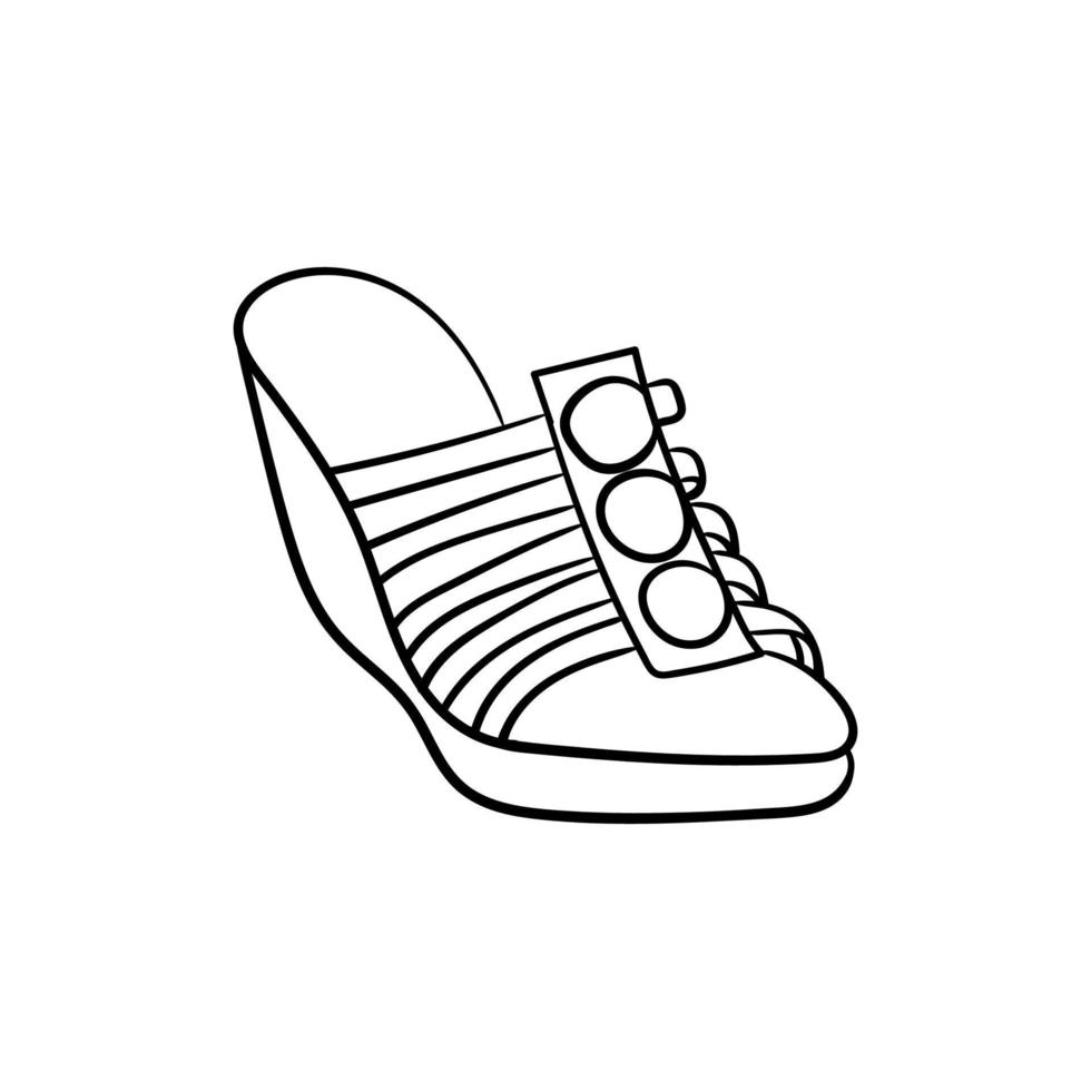 dama zapatillas contorno ilustración creativo diseño vector