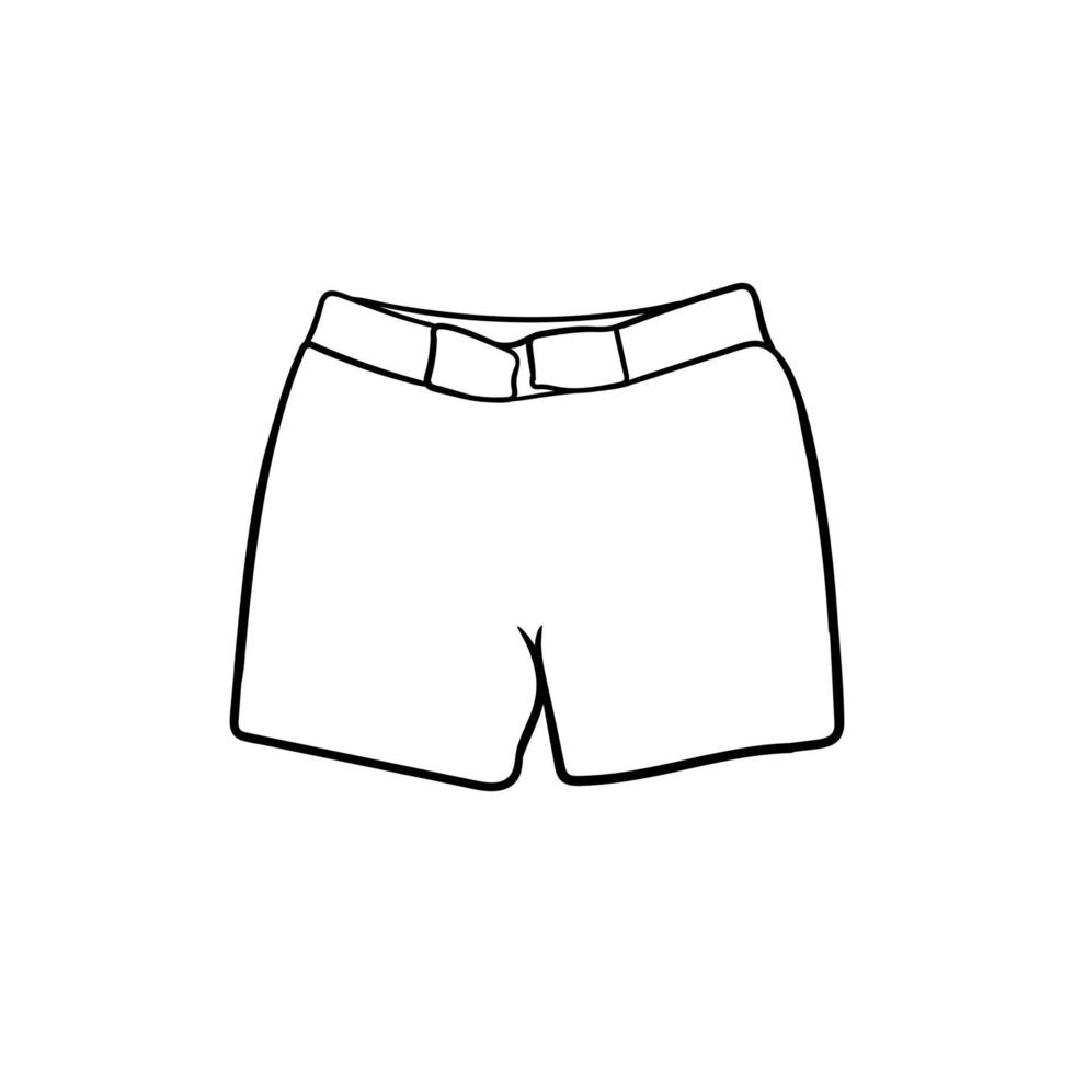 corto pantalones traje de baño línea sencillo diseño vector