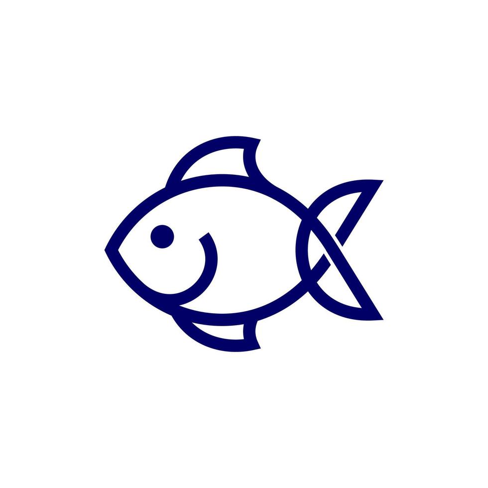 Animal fish simplicity line creative logo design vector