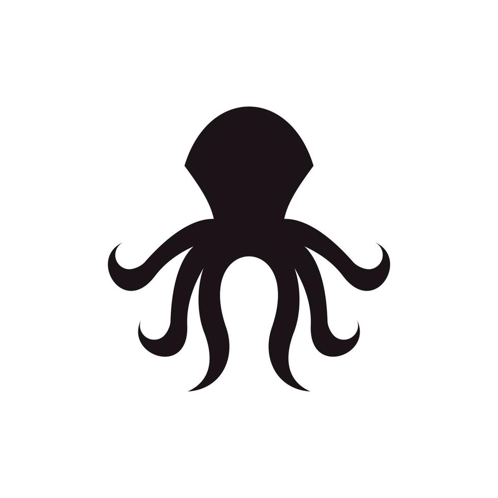 pulpo sencillo silueta creativo logo diseño vector