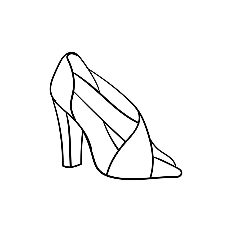 Zapatos hembra elegante línea Arte creativo diseño vector