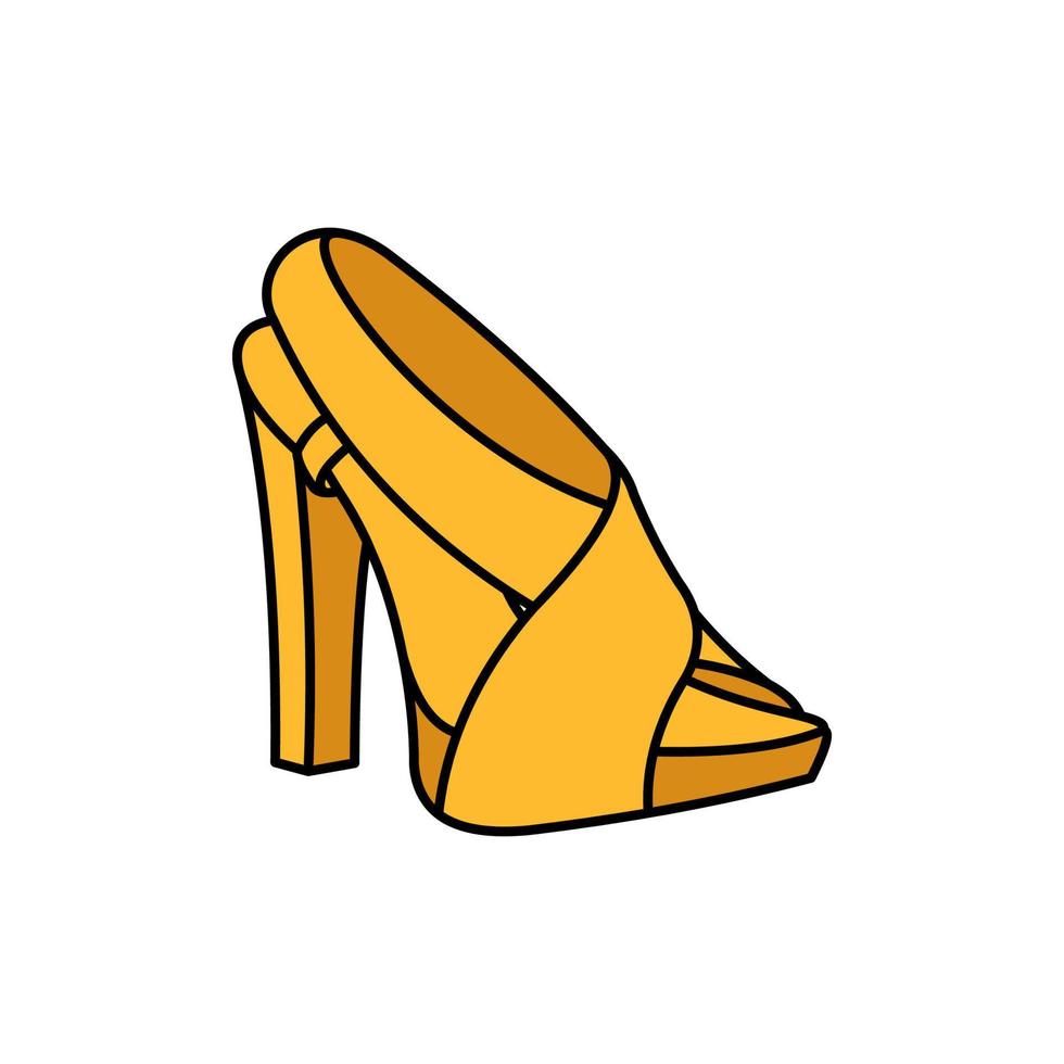 Stylish lady shoes line creative design vector