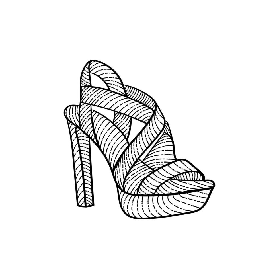 Vintage high heels woman creative design vector