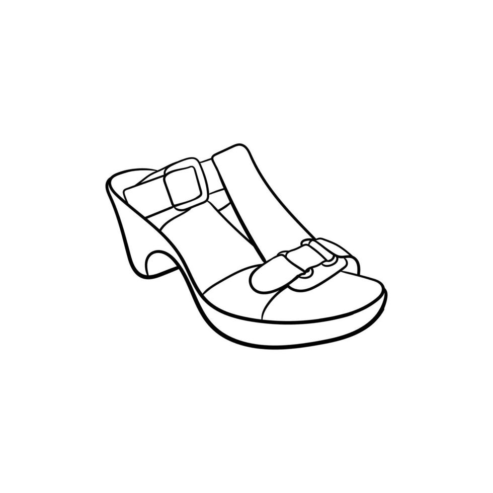 Slippers high heels boot line simplicity design vector