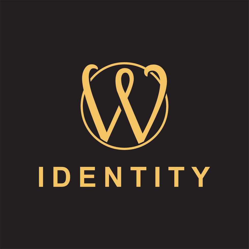 Letter w circle luxury creative logo design vector