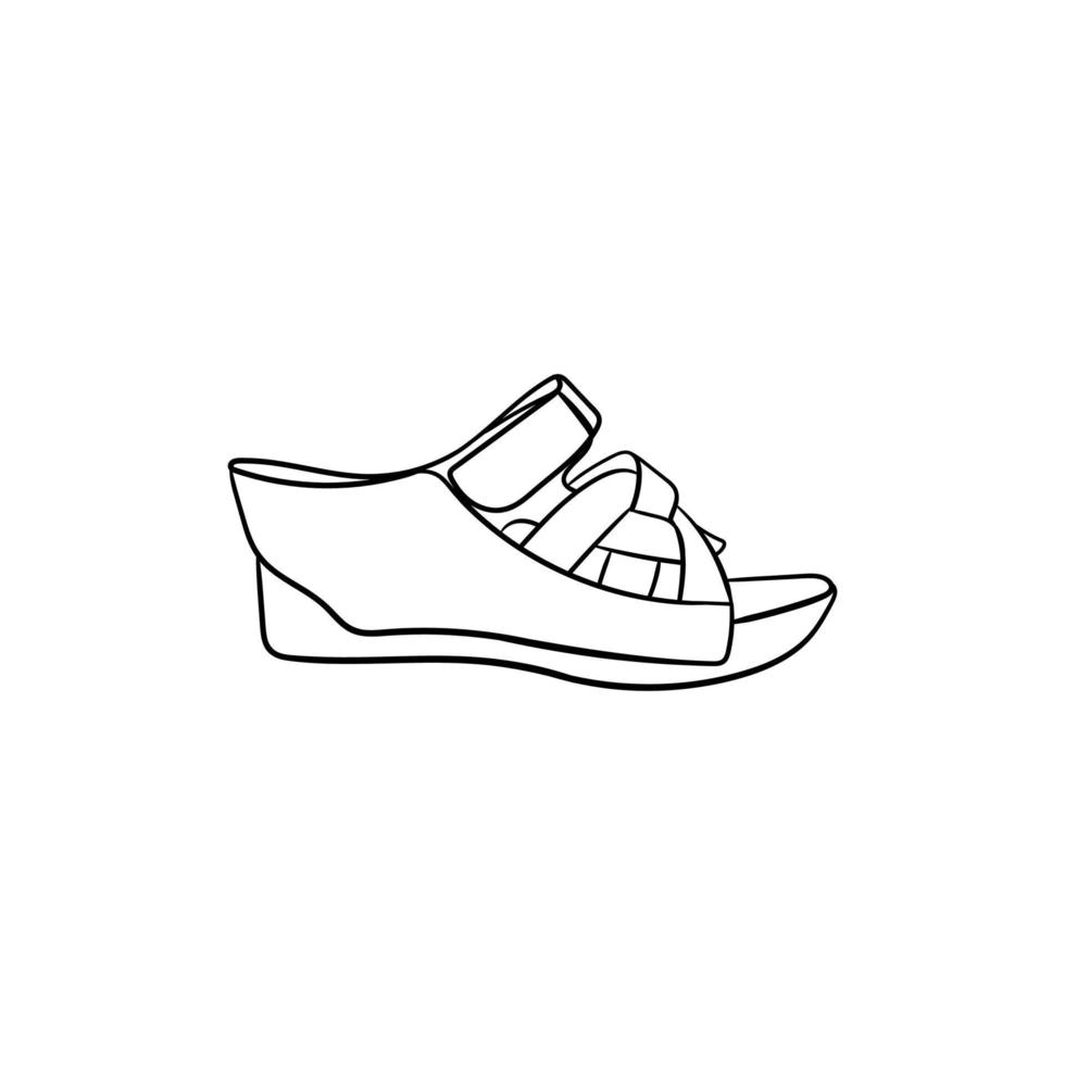 Boots slippers outline creative simple design vector