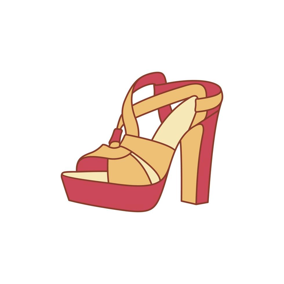 Stylish high heels line illustration creative design vector