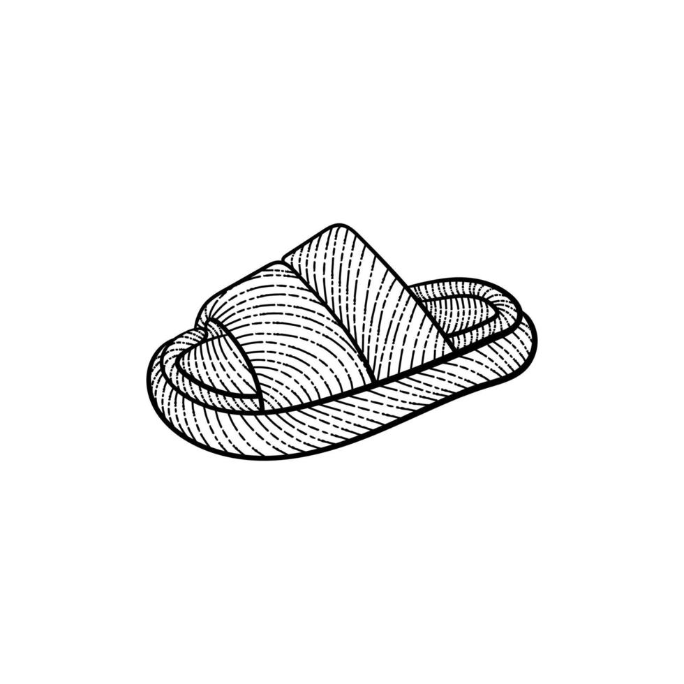 Elegant slippers for lady vintage art design vector