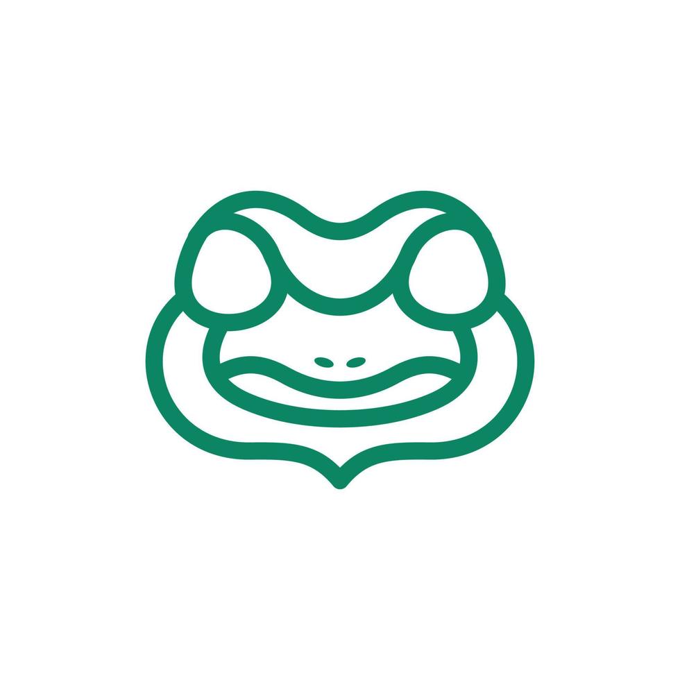 Frog head face line modern creative logo vector