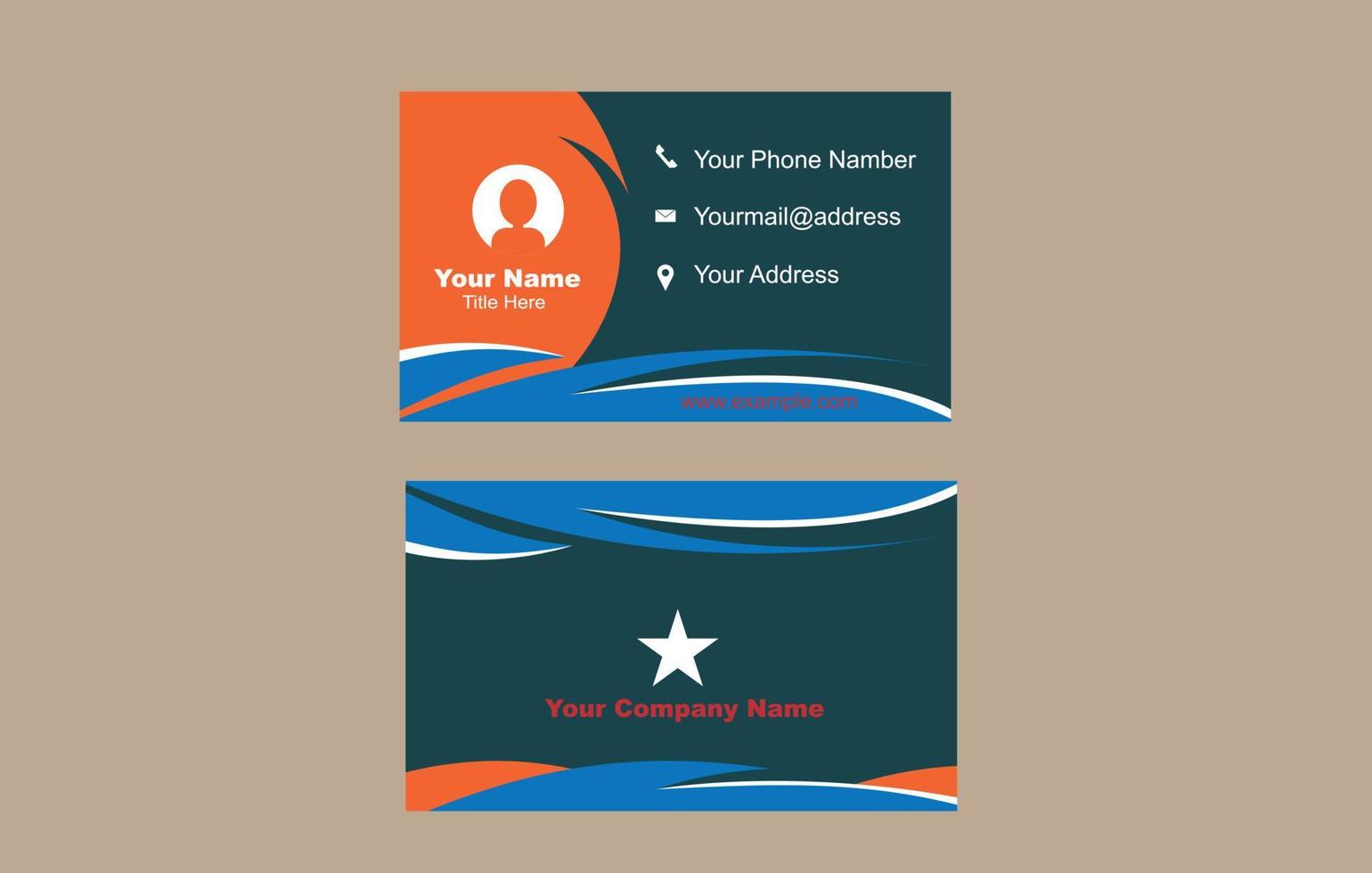 Business or visiting card template, Vector illustration