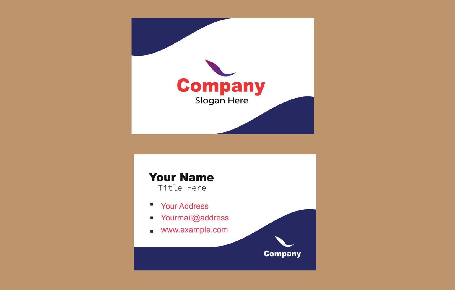 Business or visiting card template, Vector illustration
