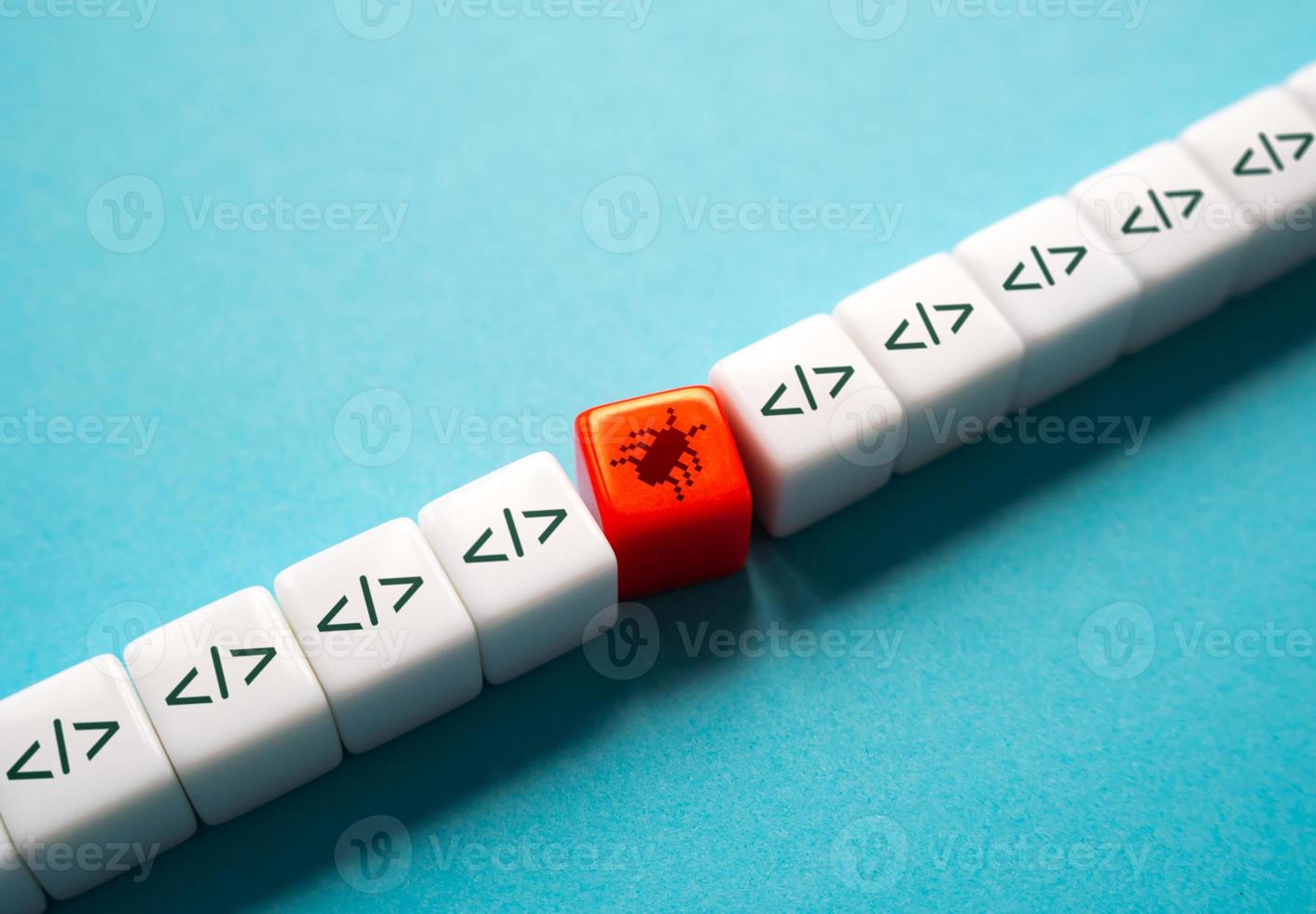 un error en el código. error detección. solución de problemas. depuración, pruebas y código revisar. determinar el porque de equipo fracaso. programación. culpa o falla ese causas software a mal funcionamiento foto