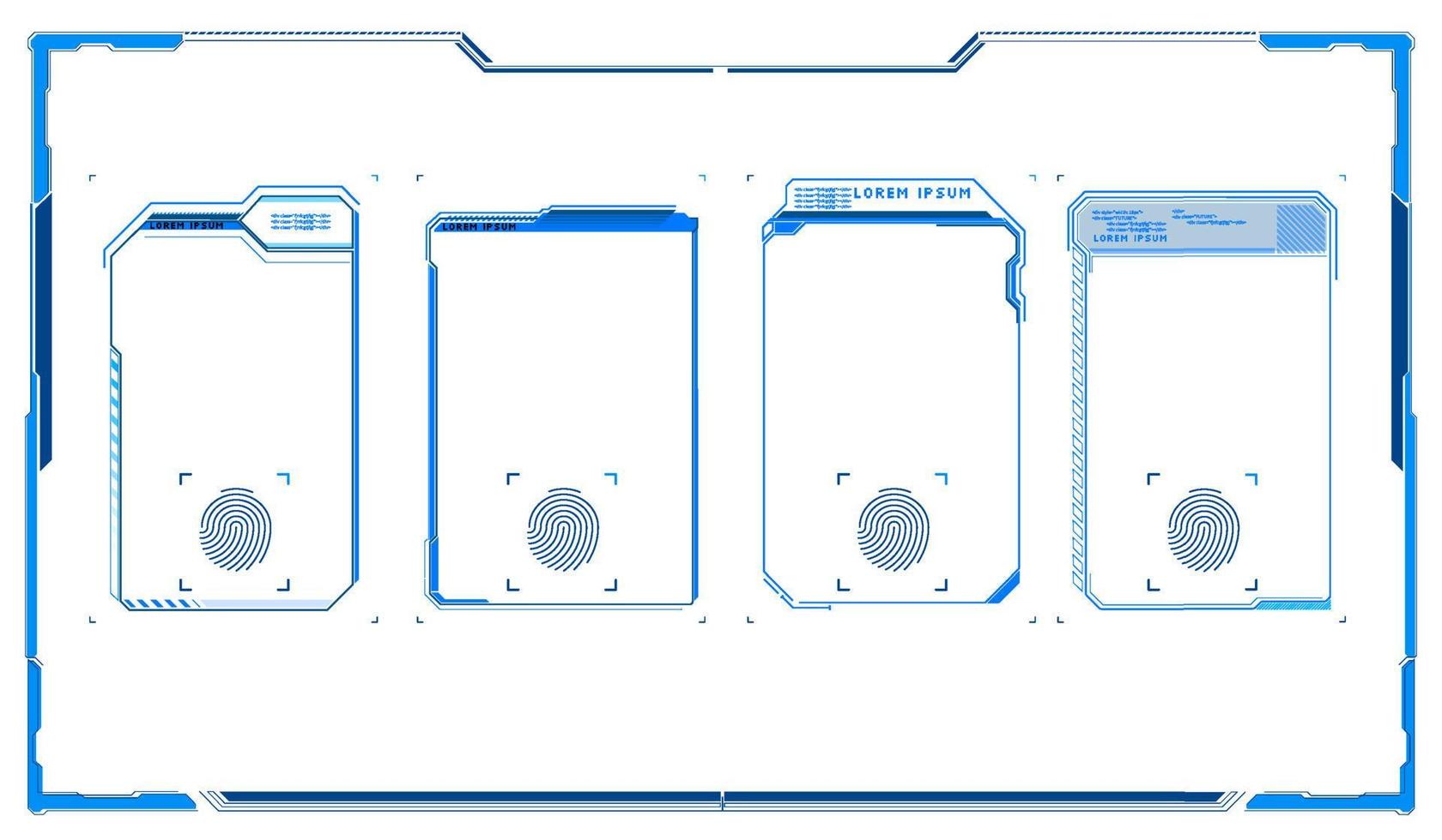 Simple and easy-to-use frame set. Callouts titles. Callout bar labels, information call box bars and modern digital info. Tech digital info boxes hud templates. vector
