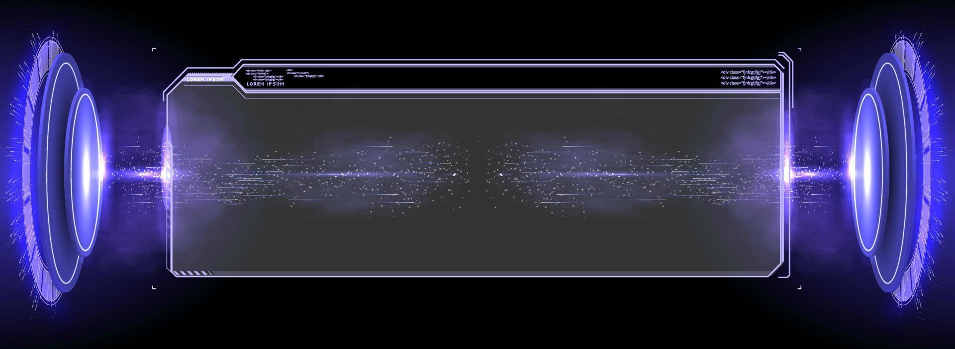 circulo portales, teletransportarse, holograma artilugio. blanco mostrar, etapa o magia portal, podio para espectáculo producto en futurista cyberpunk estilo vector