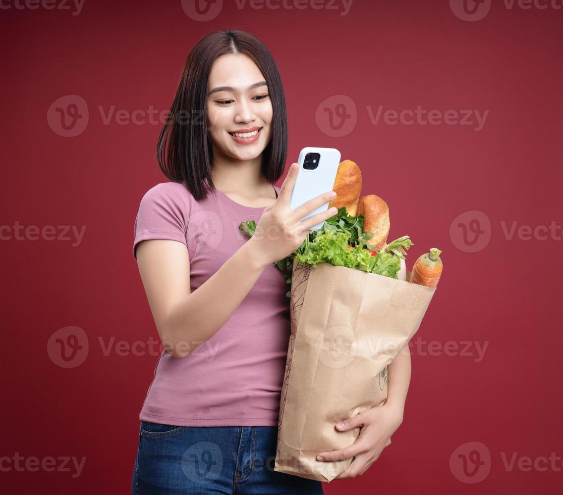 Young asian woman background photo