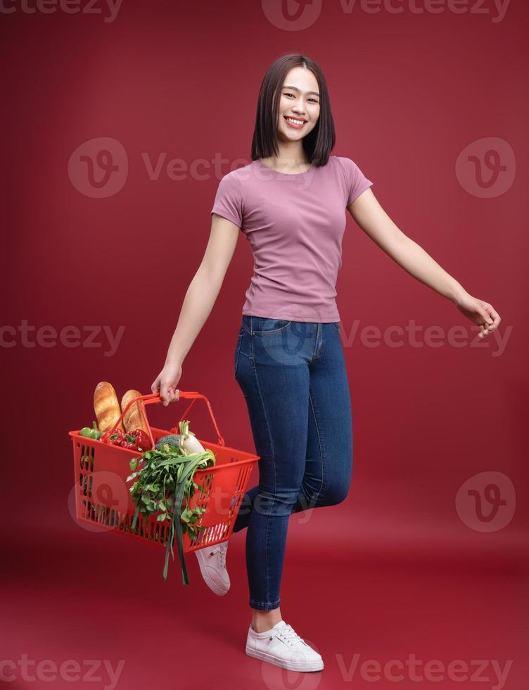 Young asian woman background photo