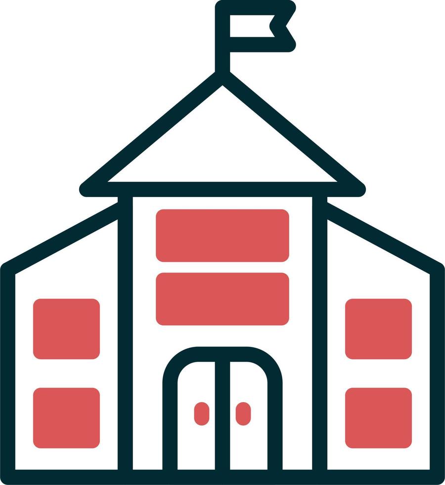 Kindergarten Building Vector Icon