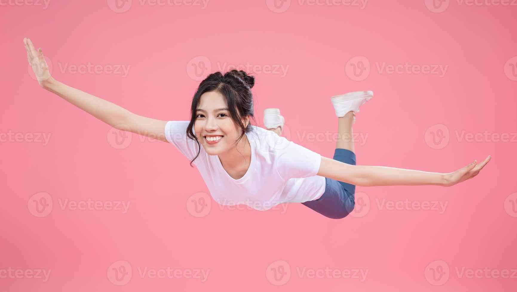 Young Asian woman on background photo