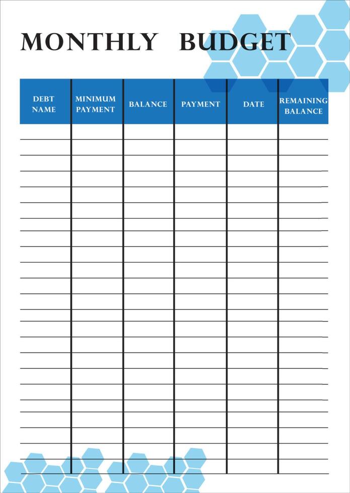 Monthly Budget Planner vector