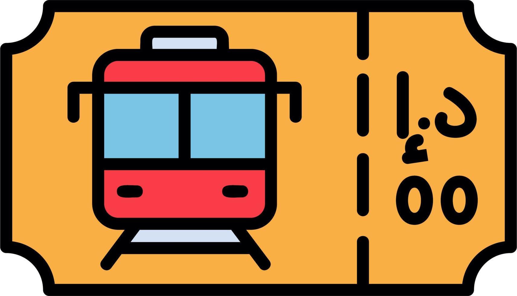 tren boleto vector icono