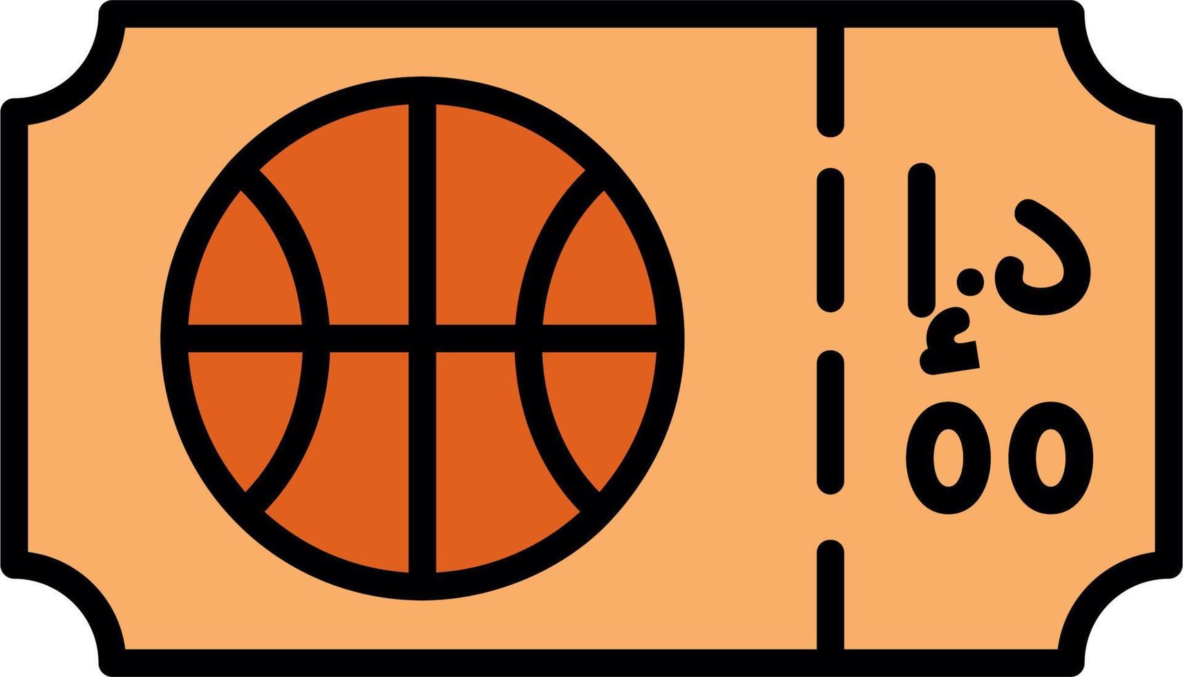 baloncesto boleto vector icono