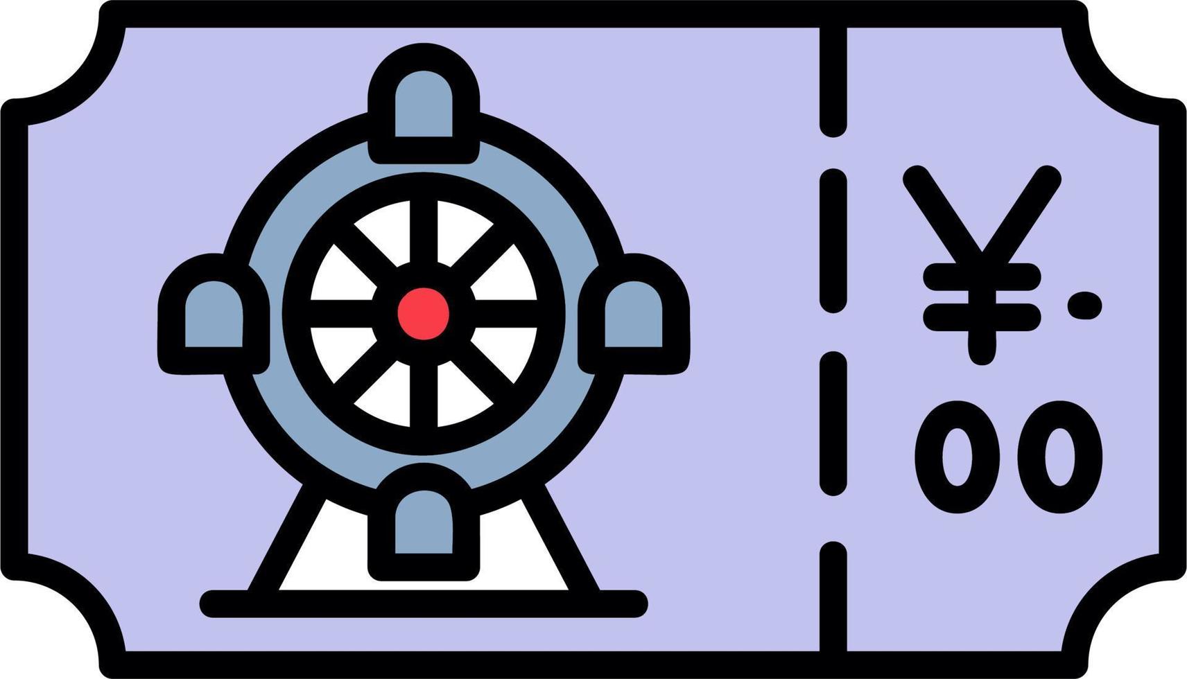 Ferris Wheel Ticket Vector Icon