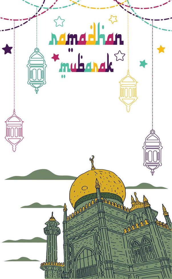 Ramadan mubarak celebration background vector illustration