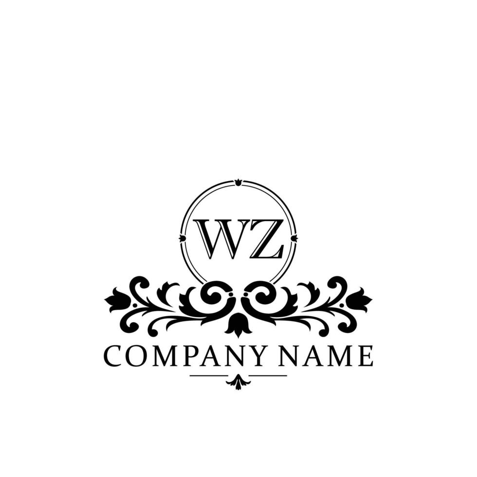 letter WZ floral logo design. logo for women beauty salon massage cosmetic or spa brand vector