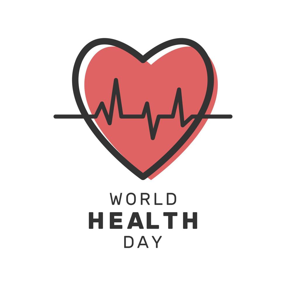 Vector illustration of World Health Day with heart design