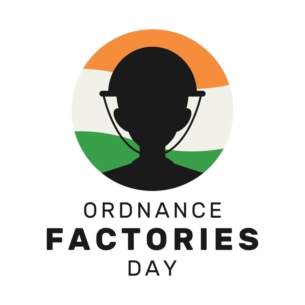 Vector illustration of Ordnance Factories Day