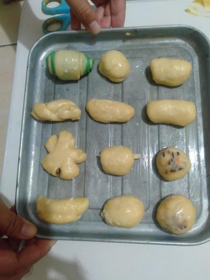 Bakery of bread dough with flour ingredient photo