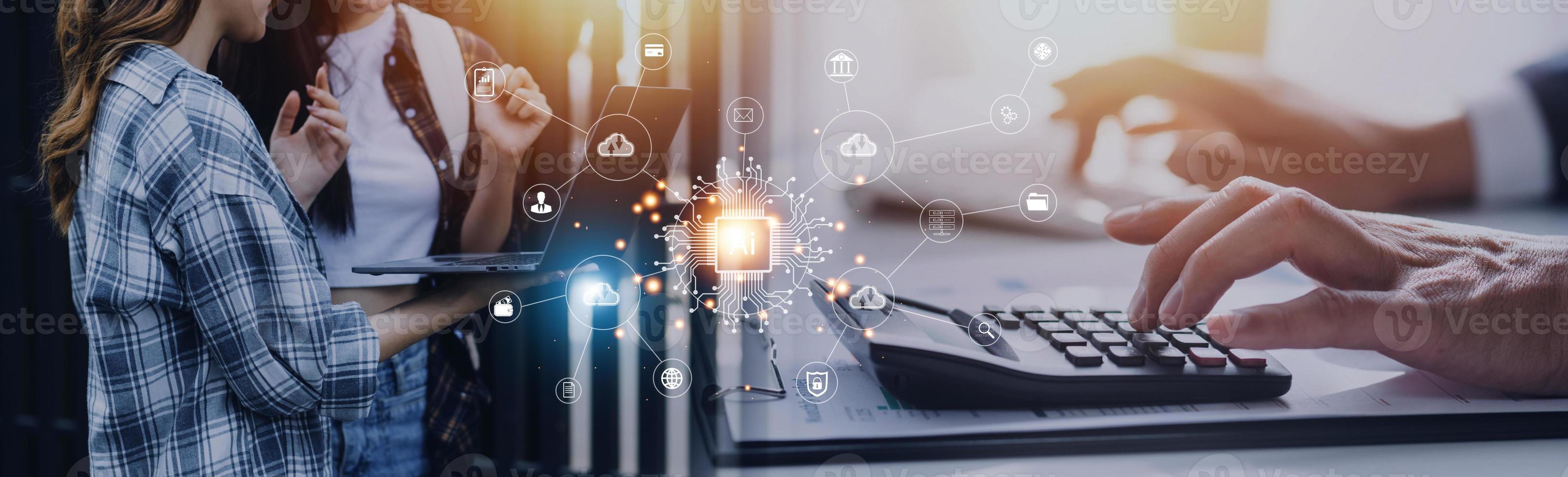 Digital transformation technology strategy, IoT, internet of things. transformation of ideas and the adoption of technology in business in the digital age, enhancing global business capabilities. Ai photo