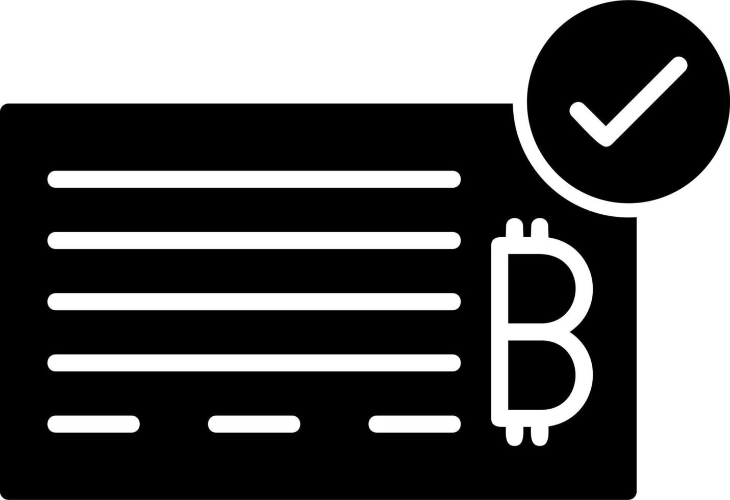 Bank Check Vector Icon