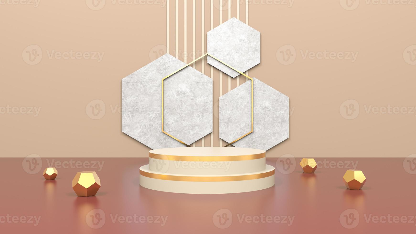 3d illustration for product presentation. 3d stage for the product. 3d illustration background photo
