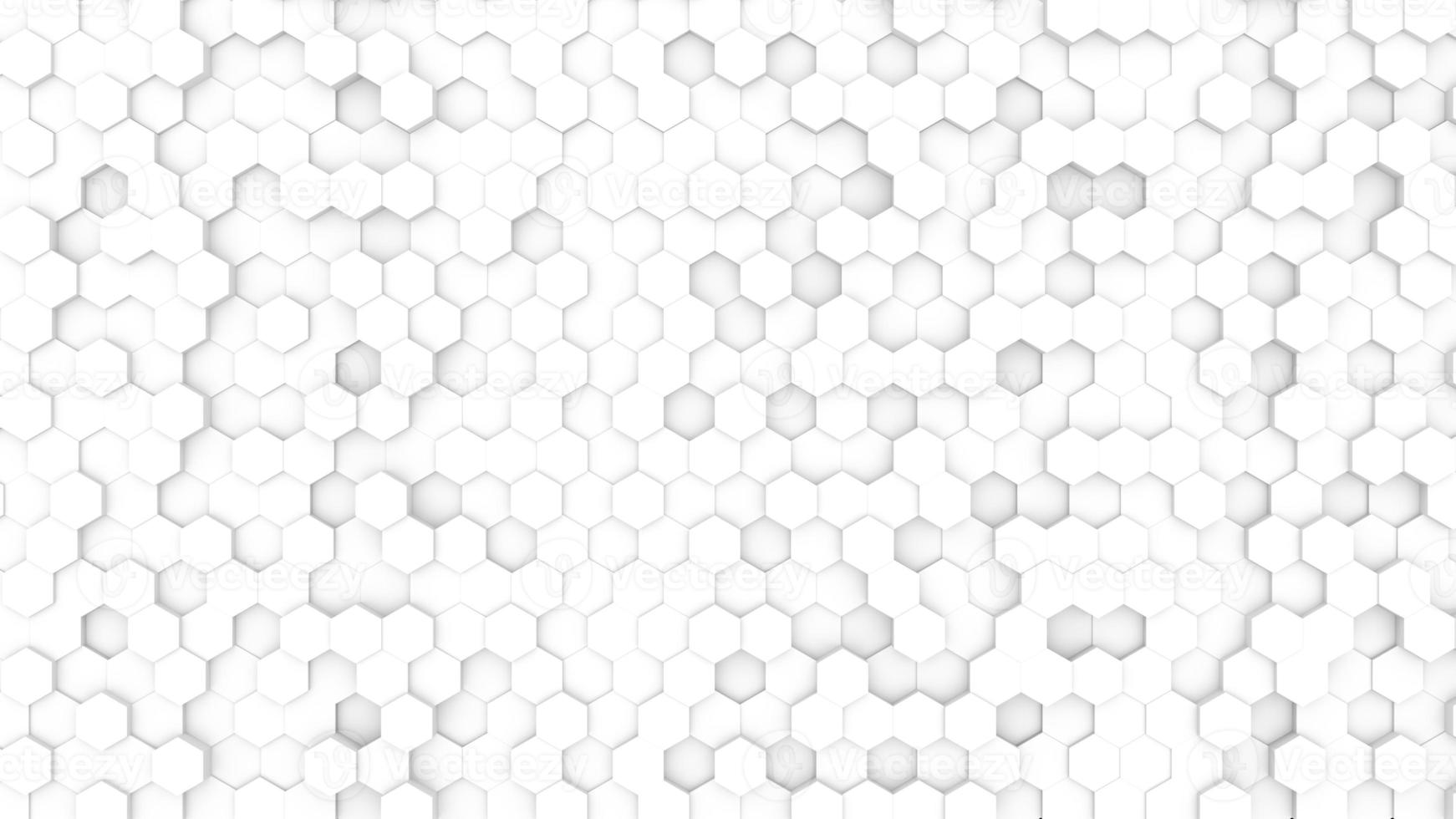 3d illustration hexagon white background. 3d honeycomb white background photo