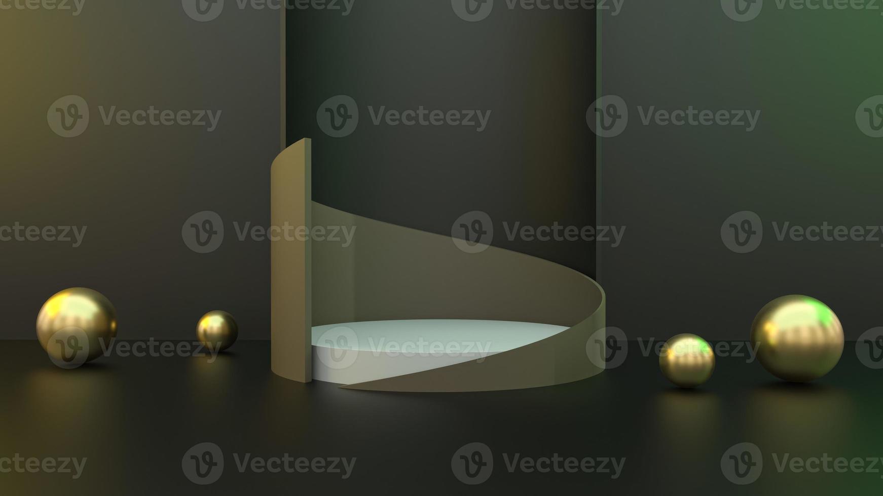 3d illustration for product presentation. 3d studio for the product. 3d illustration background for product display photo