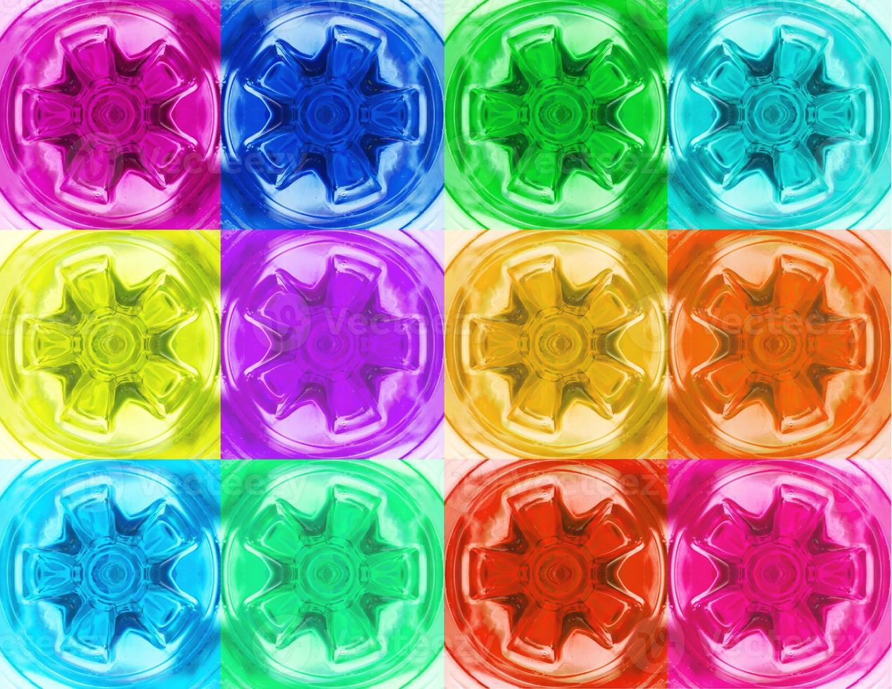 Colorful beautiful crystal block glass seamless pattern background 3D illustration photo