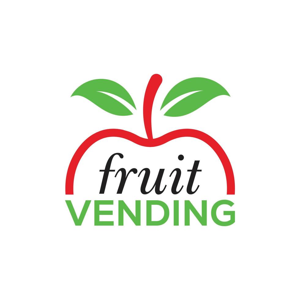 Simple Fruit Vending Logo Vector Illustration For Shop And Business.