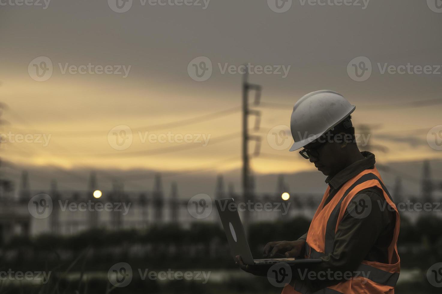 Asian engineer working at power plant,Thailand people photo