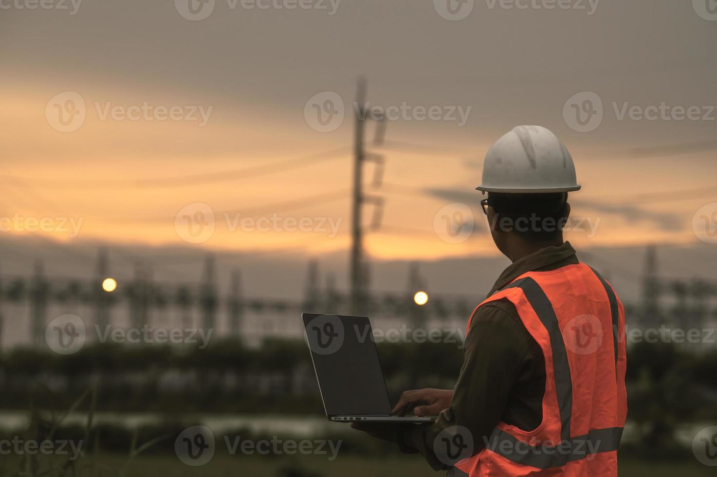 Asian engineer working at power plant,Thailand people photo