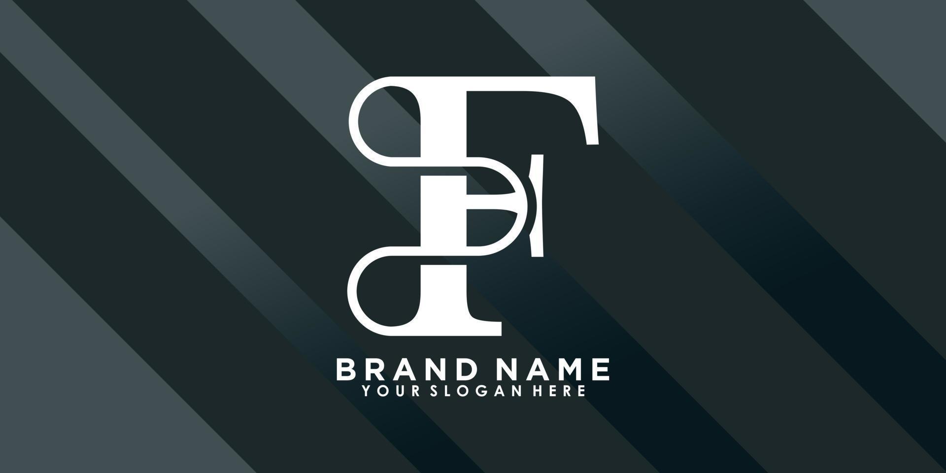 marca nombre logo diseño con letra F creativo concepto vector