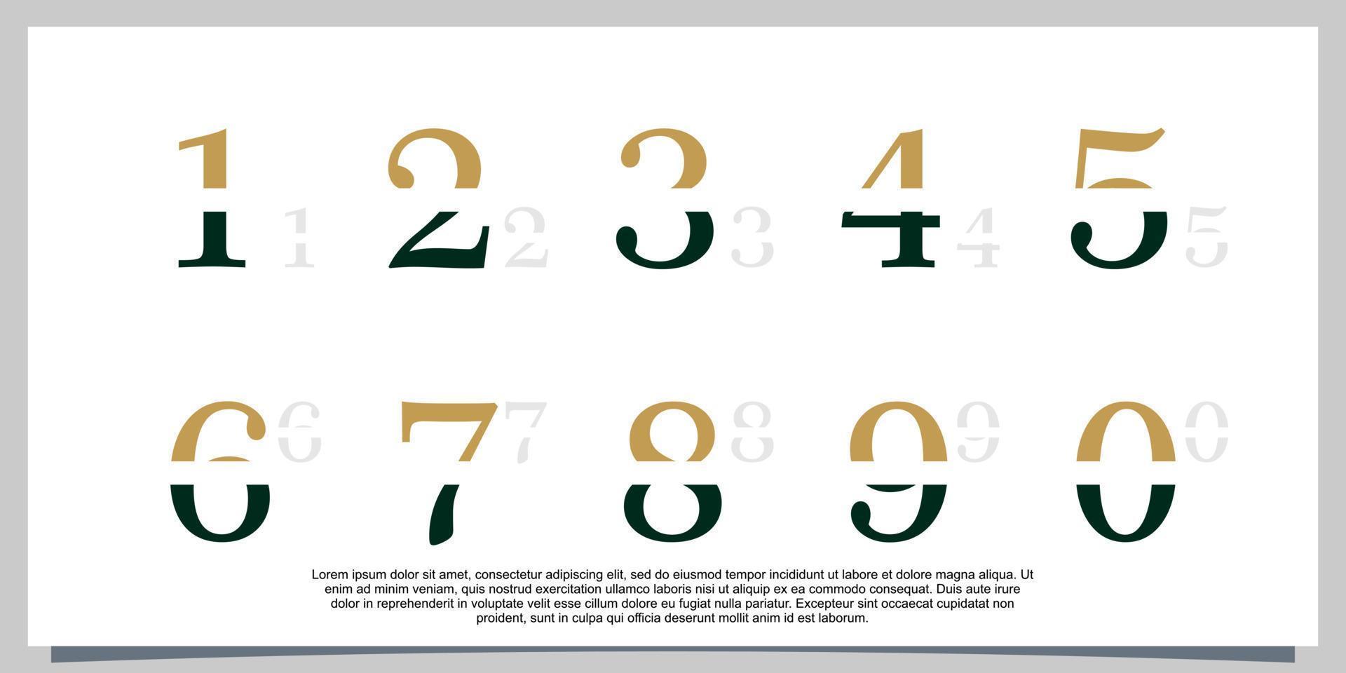 number logo design vector