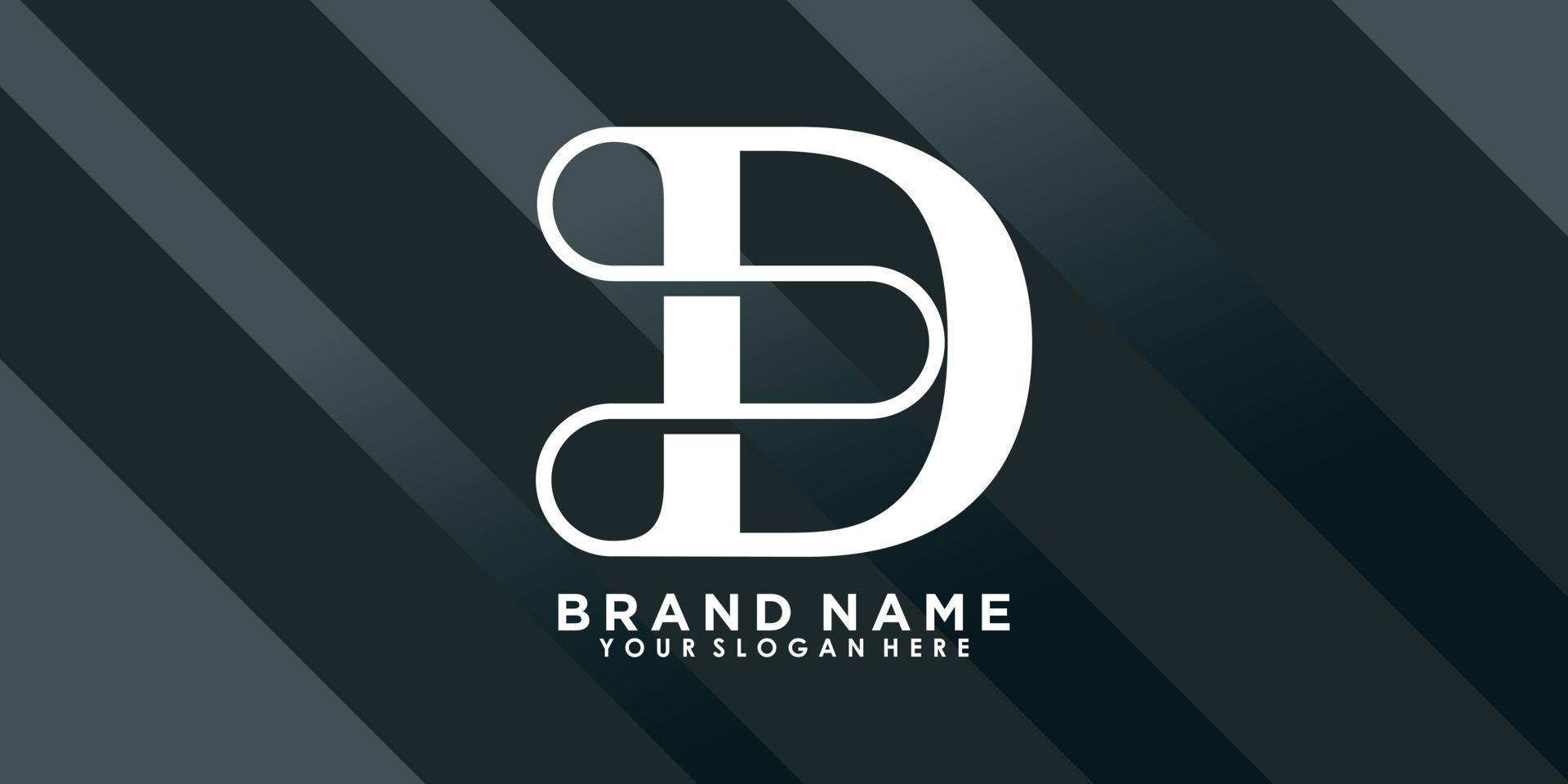 brand name logo design with letter D creative concept vector