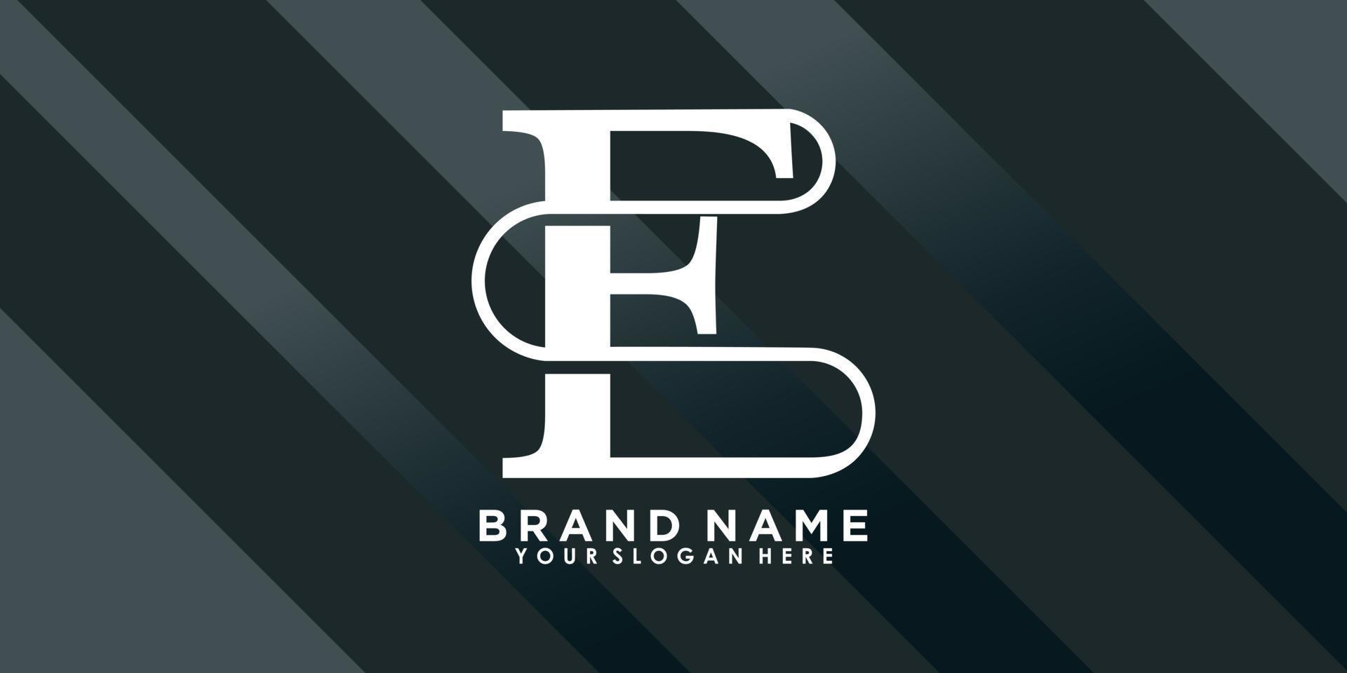 brand name logo design with letter E creative concept vector