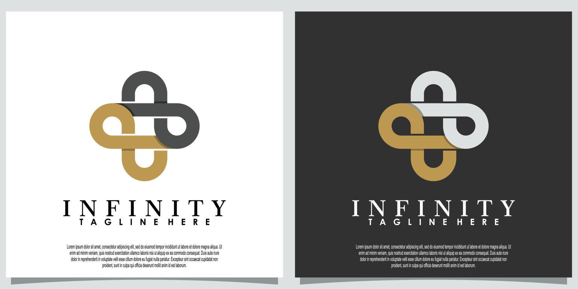 infinito logo ilustración con modelo creativo concepto vector