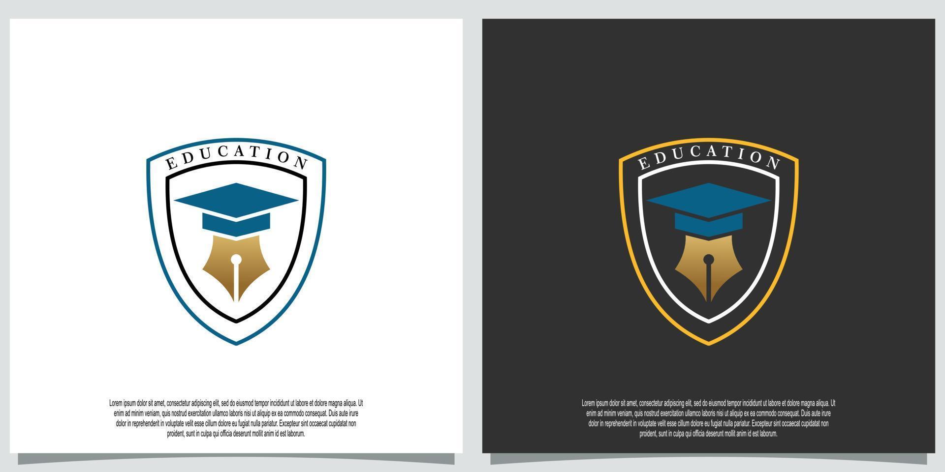 education logo template with  pen creative concept vector