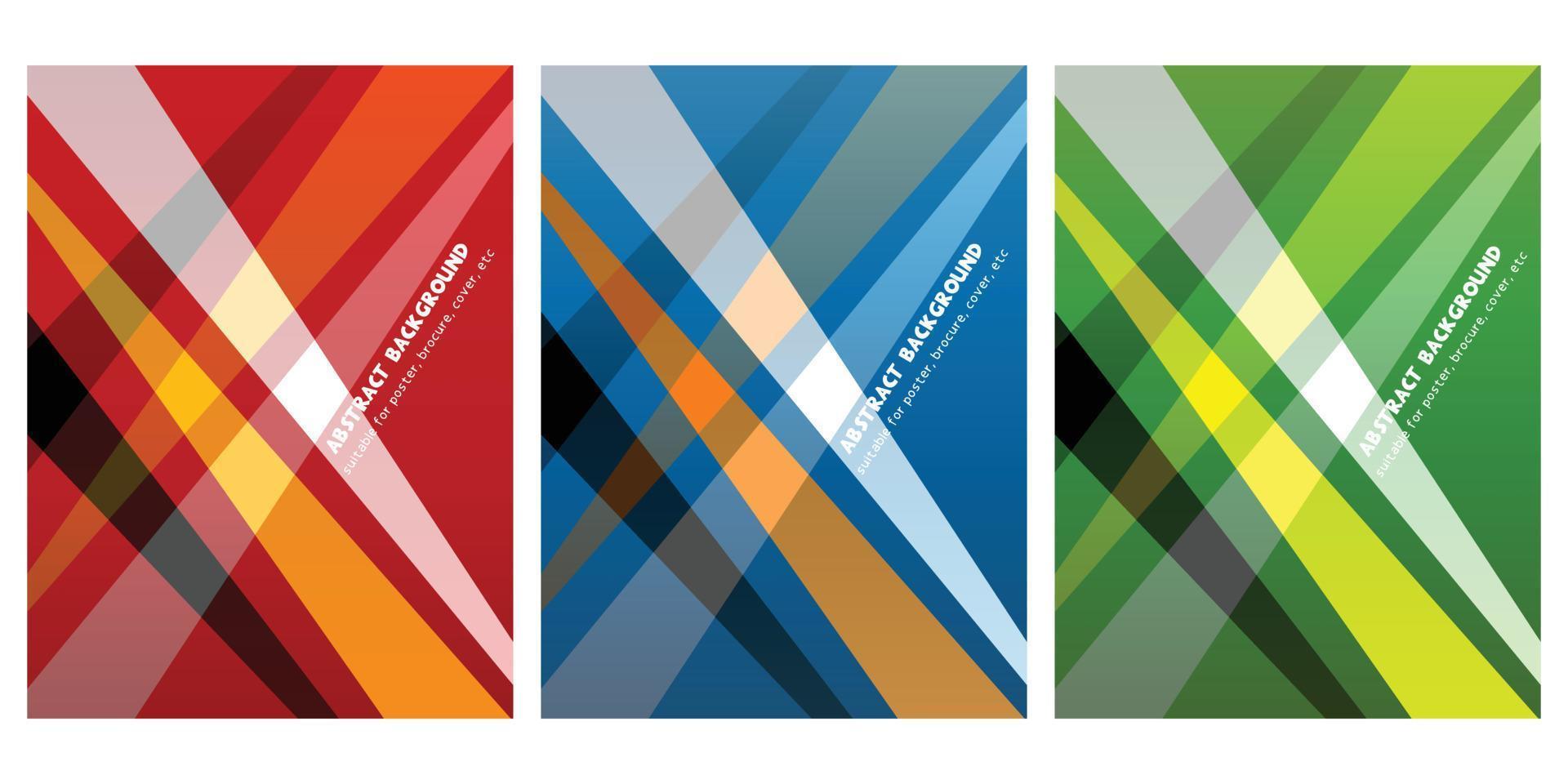 Set of abstract red, blue, and green gradient background for poster, brocure, cover, etc vector